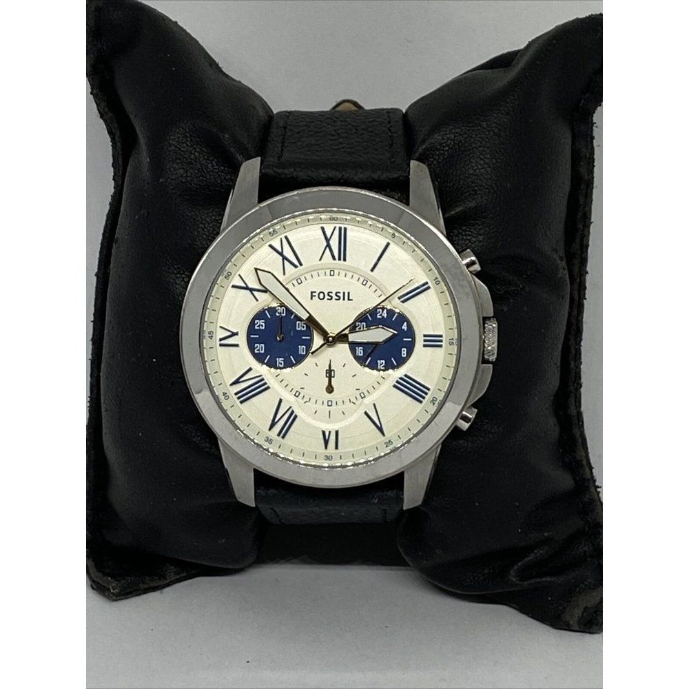 Fossil Grant FS5188 Men's Black Leather Analog Dia